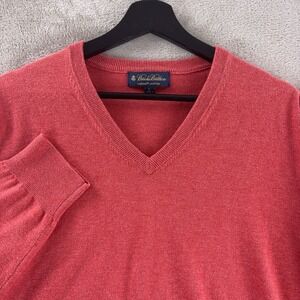 Brooks Brothers Sweater‎ Mens Size Large Red Supima Cotton V Neck Knit Classic